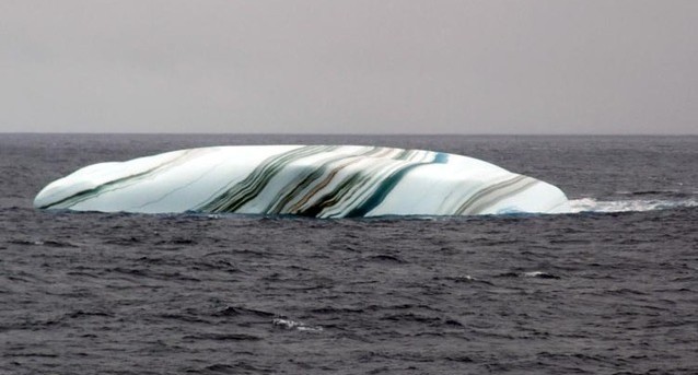 RARE MARBLED ICEBERG PHOTOGRAPHED IN ANTARCTICA